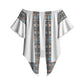 African Ndebele Traditional Attire Off Shoulder Wrap Waist Top White Ndebele Stripe