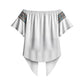 African Ndebele Traditional Attire Off Shoulder Wrap Waist Top White Ndebele Stripe