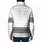 African Ndebele Traditional Attire Padded Jacket White Ndebele Stripe