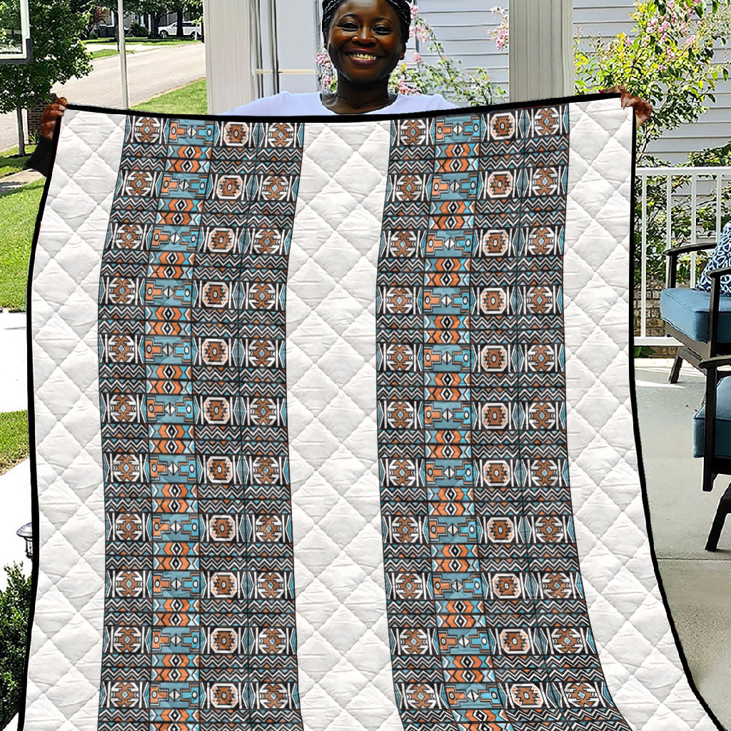 African Ndebele Traditional Attire Quilt White Ndebele Stripe