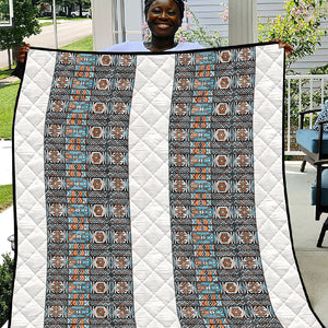 African Ndebele Traditional Attire Quilt White Ndebele Stripe