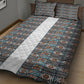 African Ndebele Traditional Attire Quilt Bed Set White Ndebele Stripe