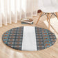 African Ndebele Traditional Attire Round Carpet White Ndebele Stripe