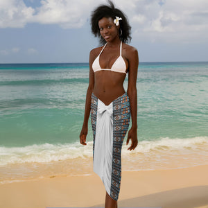 African Ndebele Traditional Attire Sarong White Ndebele Stripe
