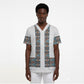 African Ndebele Traditional Attire Scrub Top White Ndebele Stripe