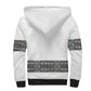 African Ndebele Traditional Attire Sherpa Hoodie White Ndebele Stripe