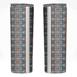 African Ndebele Traditional Attire Skinny Tumbler White Ndebele Stripe