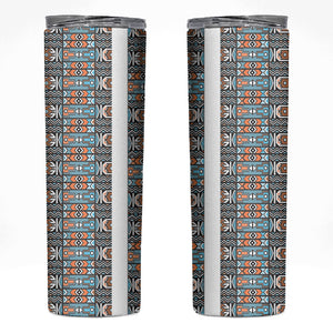 African Ndebele Traditional Attire Skinny Tumbler White Ndebele Stripe