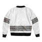 African Ndebele Traditional Attire Sleeve Zip Bomber Jacket White Ndebele Stripe