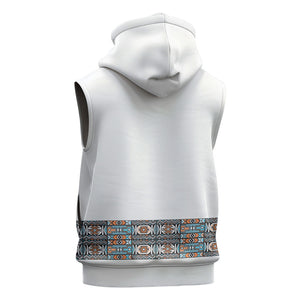 African Ndebele Traditional Attire Sleeveless Hoodie White Ndebele Stripe