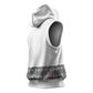 African Ndebele Traditional Attire Sleeveless Hoodie White Ndebele Stripe
