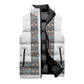 African Ndebele Traditional Attire Sleeveless Puffer Jacket White Ndebele Stripe