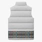 African Ndebele Traditional Attire Sleeveless Puffer Jacket White Ndebele Stripe
