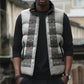 African Ndebele Traditional Attire Sleeveless Puffer Jacket White Ndebele Stripe