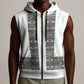 African Ndebele Traditional Attire Sleeveless Zip Hoodie White Ndebele Stripe