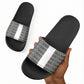African Ndebele Traditional Attire Slide Sandals White Ndebele Stripe