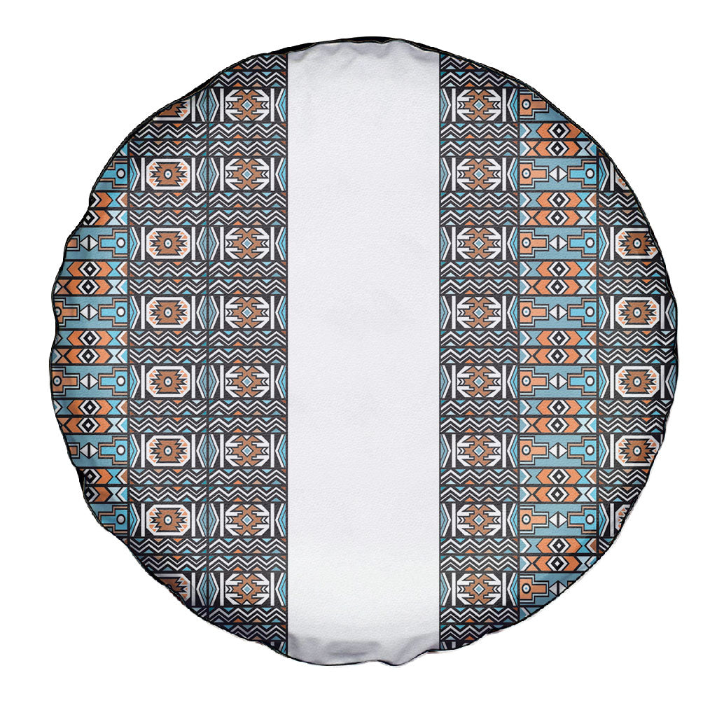 African Ndebele Traditional Attire Spare Tire Cover White Ndebele Stripe
