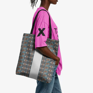 African Ndebele Traditional Attire Tote Bag White Ndebele Stripe