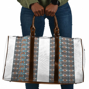 African Ndebele Traditional Attire Travel Bag White Ndebele Stripe