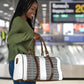African Ndebele Traditional Attire Travel Bag White Ndebele Stripe