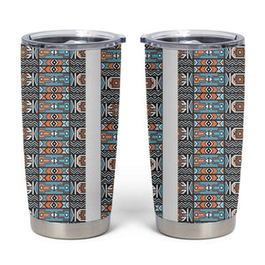 African Ndebele Traditional Attire Tumbler Cup White Ndebele Stripe
