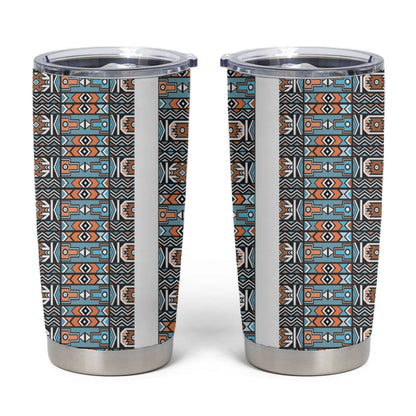 African Ndebele Traditional Attire Tumbler Cup White Ndebele Stripe