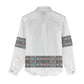 African Ndebele Traditional Attire Women Casual Shirt White Ndebele Stripe