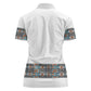 African Ndebele Traditional Attire Women Polo Shirt White Ndebele Stripe