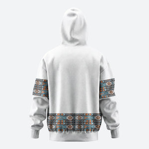 African Ndebele Traditional Attire Zip Hoodie White Ndebele Stripe