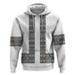 African Ndebele Traditional Attire Zip Hoodie White Ndebele Stripe