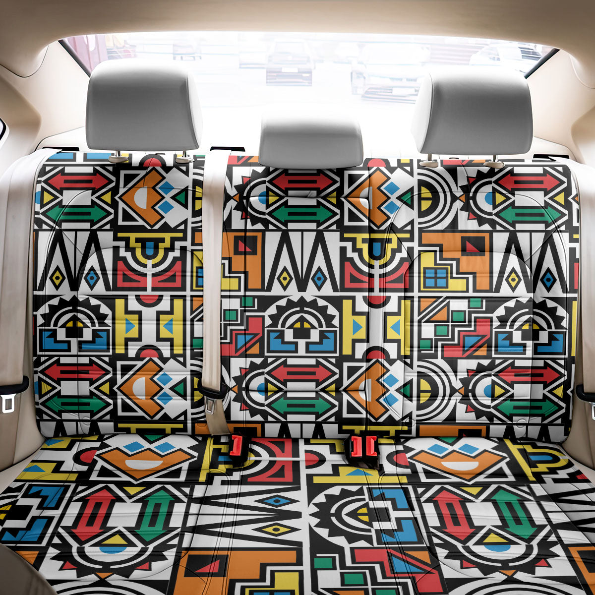 African Geometric Ndebele Patterns Back Car Seat Cover