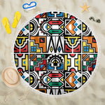 African Geometric Ndebele Patterns Beach Blanket