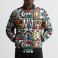 African Geometric Ndebele Patterns Bomber Puffer Jacket