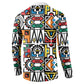 African Geometric Ndebele Patterns Button Sweatshirt