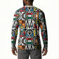 African Geometric Ndebele Patterns Button Sweatshirt