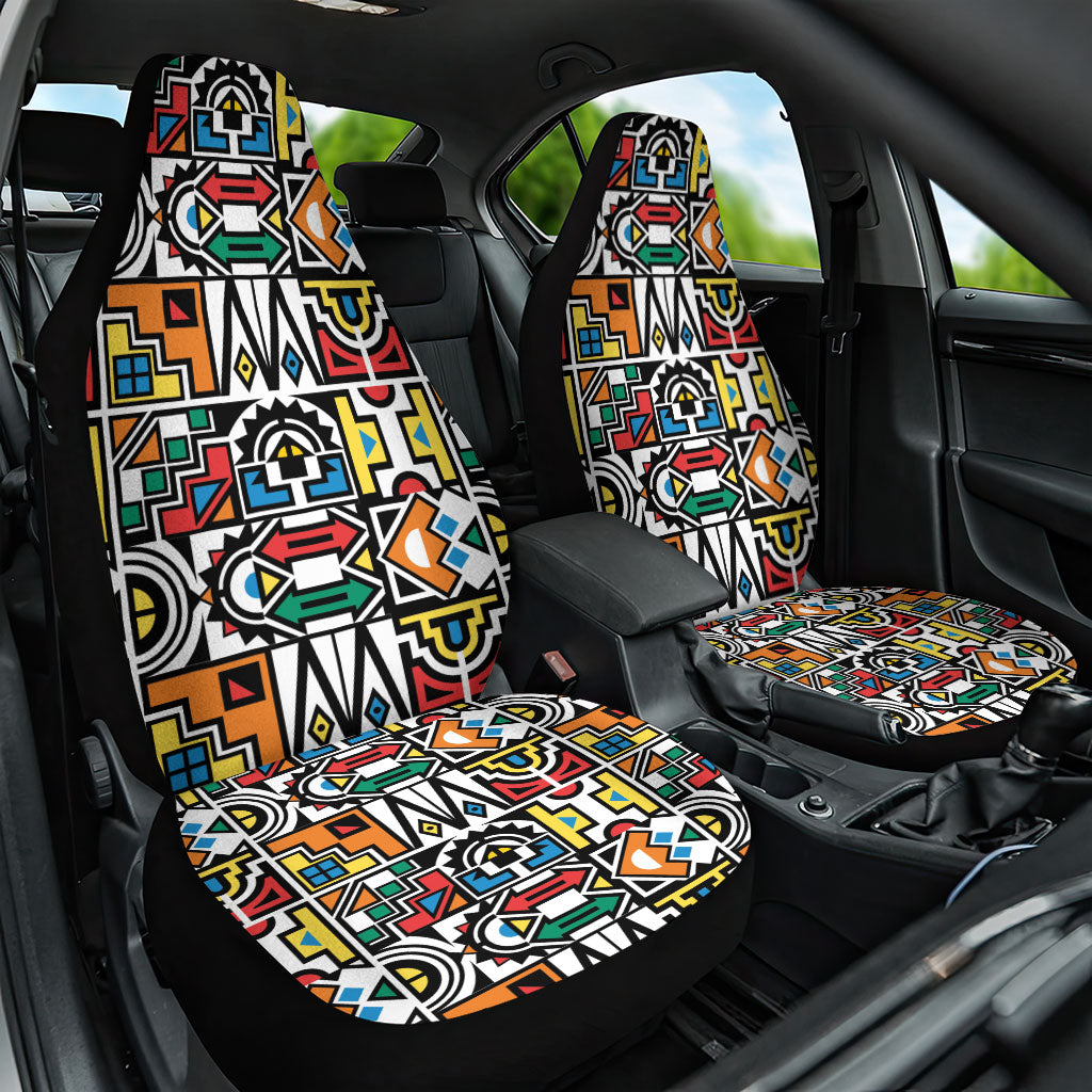 African Geometric Ndebele Patterns Car Seat Cover