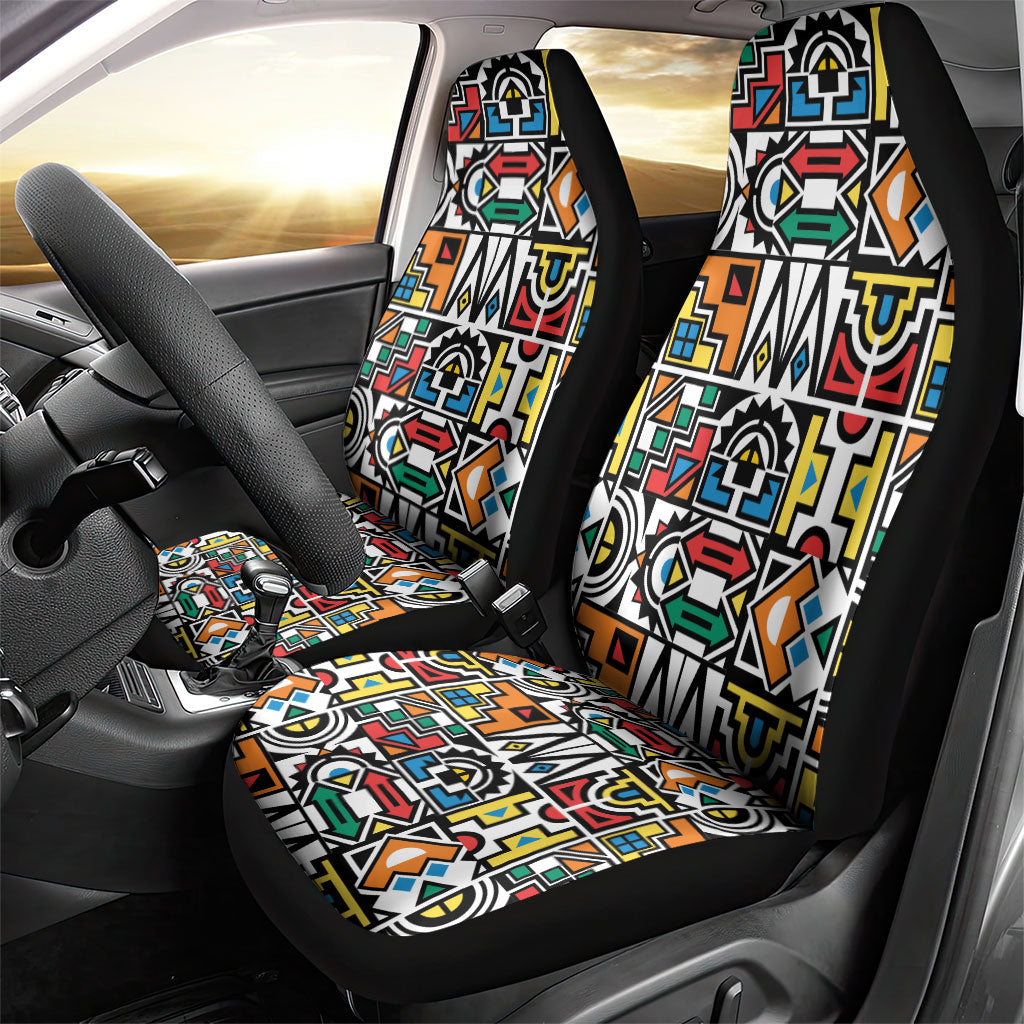 African Geometric Ndebele Patterns Car Seat Cover