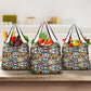 African Geometric Ndebele Patterns Grocery Bag