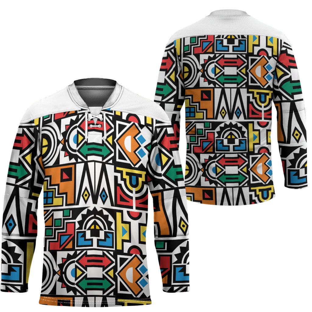 African Geometric Ndebele Patterns Hockey Jersey