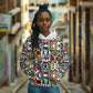 African Geometric Ndebele Patterns Hoodie