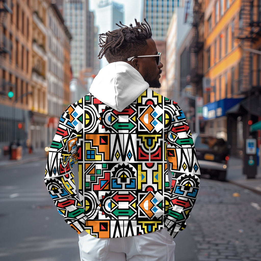 African Geometric Ndebele Patterns Hoodie
