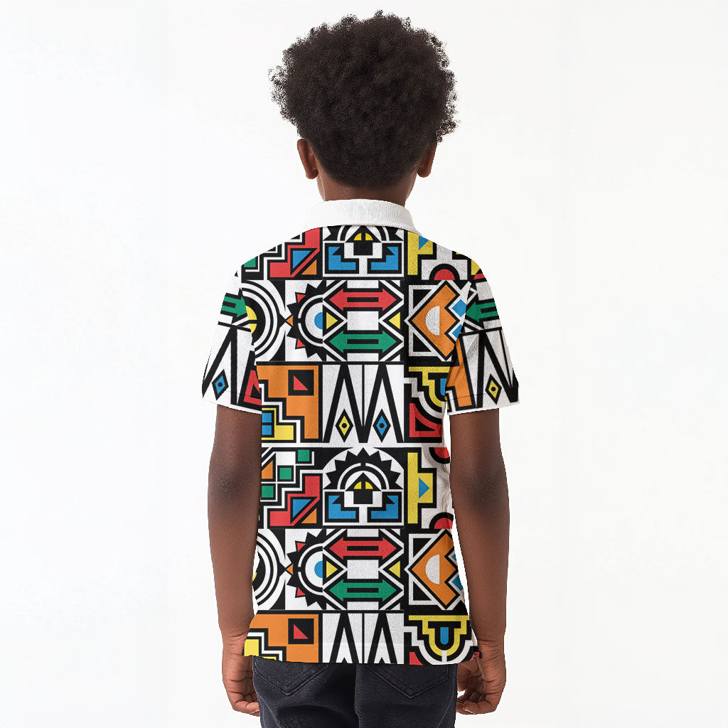 African Geometric Ndebele Patterns Kid Polo Shirt
