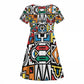 African Geometric Ndebele Patterns Kid Short Sleeve Dress