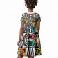 African Geometric Ndebele Patterns Kid Short Sleeve Dress