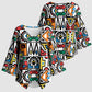 African Geometric Ndebele Patterns Kimono Sleeve Blouse