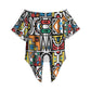 African Geometric Ndebele Patterns Off Shoulder Wrap Waist Top