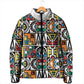 African Geometric Ndebele Patterns Padded Jacket