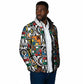 African Geometric Ndebele Patterns Padded Jacket