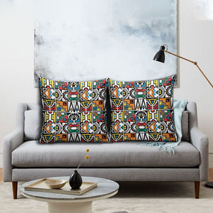 African Geometric Ndebele Patterns Pillow Cover