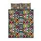African Geometric Ndebele Patterns Quilt Bed Set